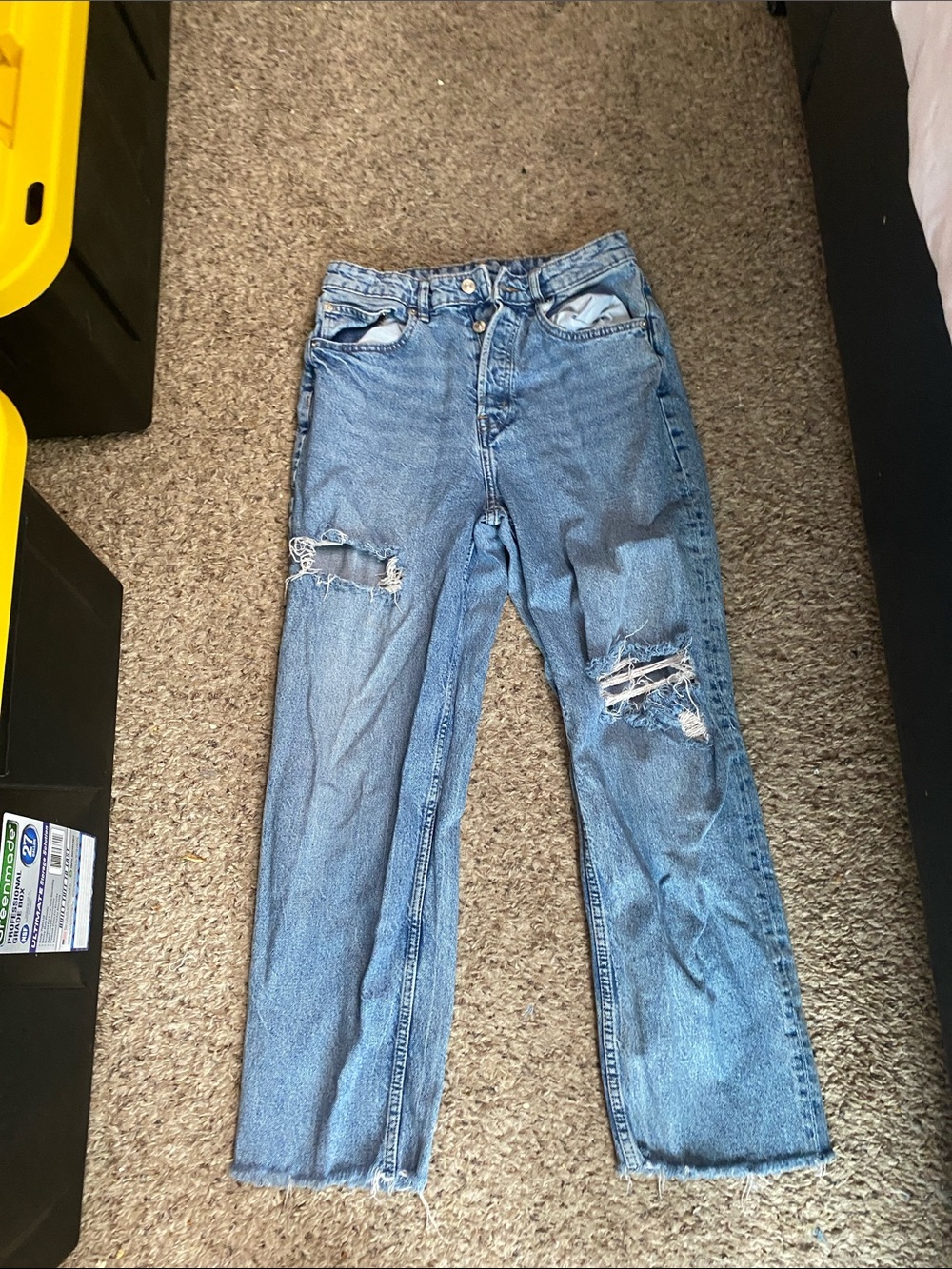 Divided Women's Light Blue Ripped Ankle Jeans